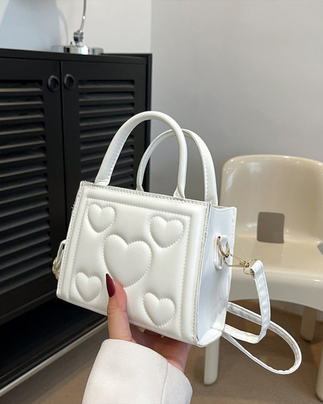 Heart Embossed Mini Purse